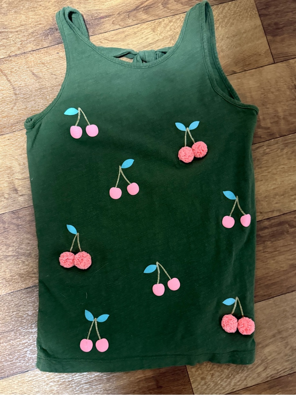 Carter's Dark Green Tank Top with Pink Cherry Accents
